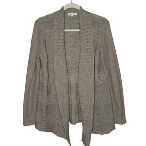 Honey Punch Taupe Blush Knit Open Front Cardigan